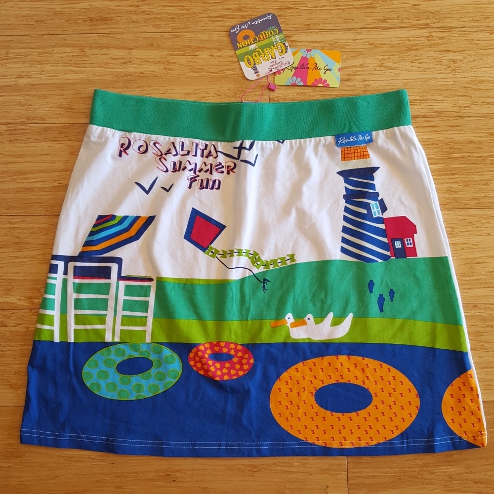 Rosalita McGee Carbo Summer Fun Spain Skirt Sz 12